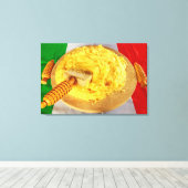 De Polenta Een Typisch Recept op Canvasprint Canvas Afdruk (Insitu (Houten vloer))