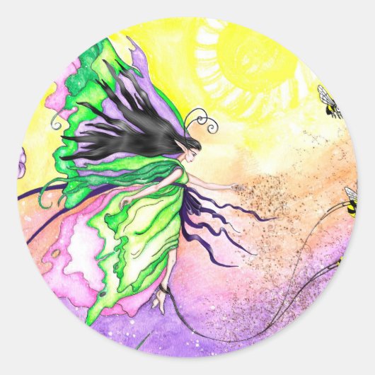 De polinatin Prominade Ronde Sticker (Voorkant)