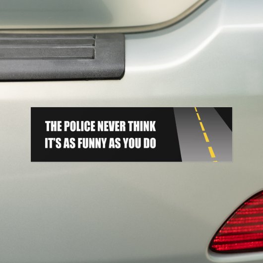 DE POLITIE DENKT NOOIT DAT HET ZO FUNNY IS BUMPERSTICKER (Op auto)