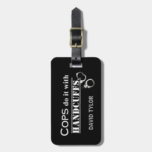 De politie doet het! Funny Cops giften Bagagelabel (Voorkant verticaal)