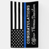 De politie feliciteert personaliseert Thin Blue Li Spandoek (Verticaal)
