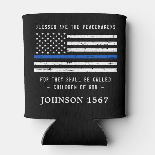 De politie is de 'PeaceMakers Thin Blue Line' Blikjeskoeler (Achterkant)