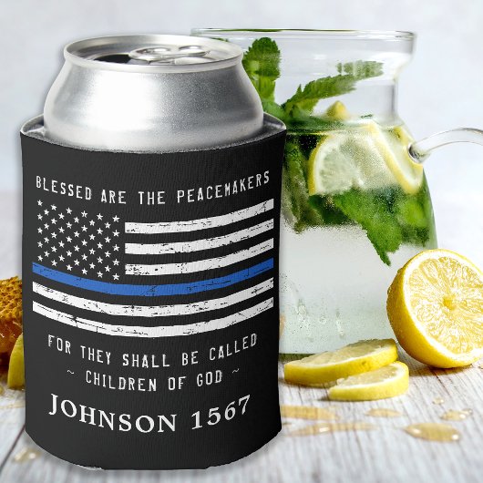 De politie is de 'PeaceMakers Thin Blue Line' Blikjeskoeler