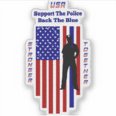 De politie ondersteunen sticker (Voorkant)