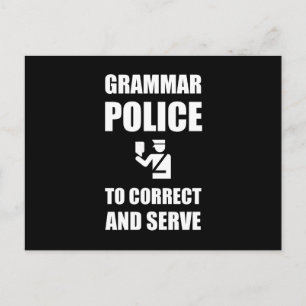 De politie van Grammar corrigeert en dient grappig Briefkaart