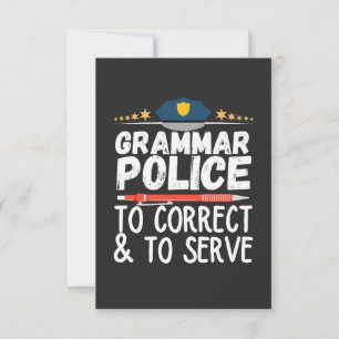 De politie van Grammar om T-Shirt te dienen en te  Bedankkaart