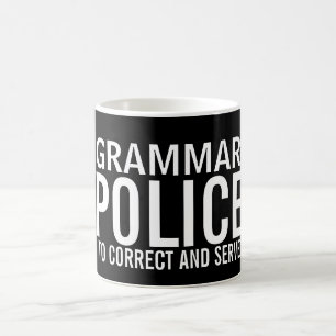 De politie van Grammar om te corrigeren en te dien Koffiemok