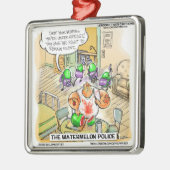De politie van Watermeloen funny kerstversiering Metalen Ornament (Links)
