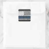 De politie verdedigen de media-Amerikaanse vlag Vierkante Sticker (Tas)