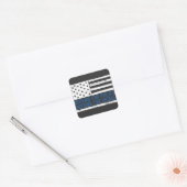De politie verdedigen de media-Amerikaanse vlag Vierkante Sticker (Envelop)