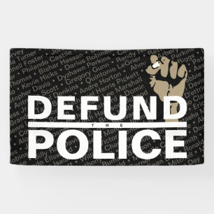 DE POLITIE VERDEDIGEN SPANDOEK