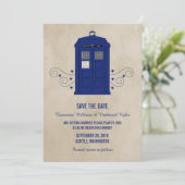 De Politiedoos sparen de Datum Uitnodigen v6 Save The Date (Staand voorkant)