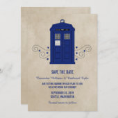 De Politiedoos sparen de Datum Uitnodigen v6 Save The Date (Voorkant / Achterkant)