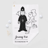 De politieman heeft Clock Face Cartoon Golfhanddoek (Insitu)