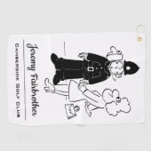 De politieman heeft Clock Face Cartoon Golfhanddoek (Horizontaal)