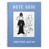 De politieman heeft Clock Face Cartoon. Notitieboek (Voorkant)