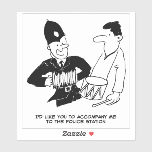 De politieman heeft de Accordion Cartoon. Sticker (Vel)