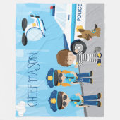 De politieman van de Kleine Cartoon van het Kind m Fleece Deken (Voorkant)