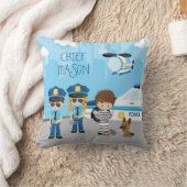 De politieman van de Kleine Cartoon van het Kind m Kussen (Deken)