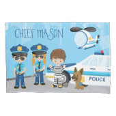 De politieman van de Kleine Cartoon van het Kind m Kussensloop (Voorkant)