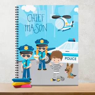De politieman van de Kleine Cartoon van het Kind m Notitieboek