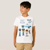De politieman van de Kleine Cartoon van het Kind m T-shirt (Voorkant volledig)