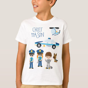 De politieman van de Kleine Cartoon van het Kind m T-shirt