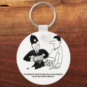 De politieman vraagt man om hem te begeleiden. Fun Sleutelhanger (Voorkant)