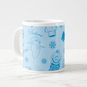 De politsexpressie   Blue Holiday Icon Patroon Grote Koffiekop