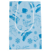 De politsexpressie | Blue Holiday Icon Patroon Medium Cadeauzakje (Voorkant)