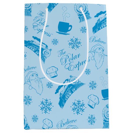 De politsexpressie | Blue Holiday Icon Patroon Medium Cadeauzakje (Voorkant)
