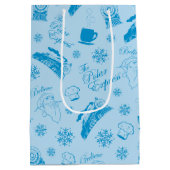 De politsexpressie | Blue Holiday Icon Patroon Medium Cadeauzakje (Achterkant)