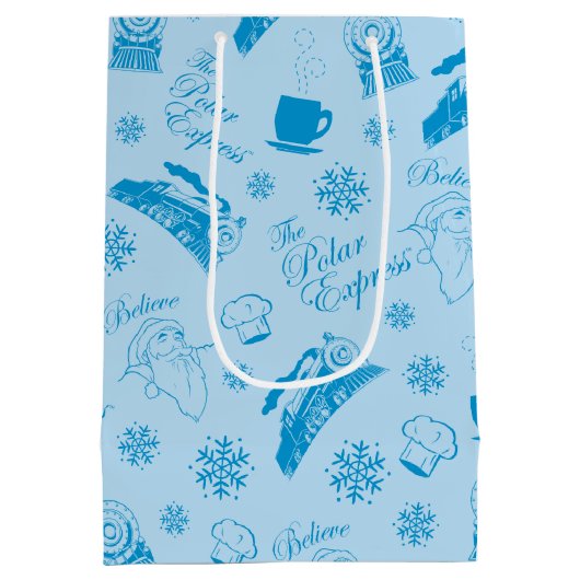 De politsexpressie | Blue Holiday Icon Patroon Medium Cadeauzakje (Achterkant)
