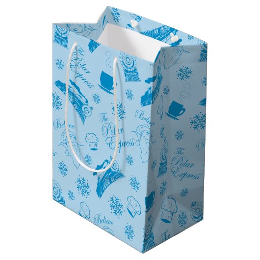 De politsexpressie | Blue Holiday Icon Patroon Medium Cadeauzakje (Achterkant Gekanteld)