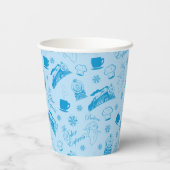De politsexpressie | Blue Holiday Icon Patroon Papieren Bekers (Achterkant)