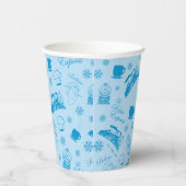 De politsexpressie | Blue Holiday Icon Patroon Papieren Bekers (Rechts)