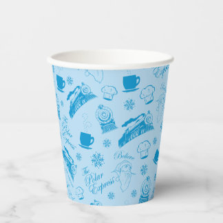 De politsexpressie | Blue Holiday Icon Patroon Papieren Bekers