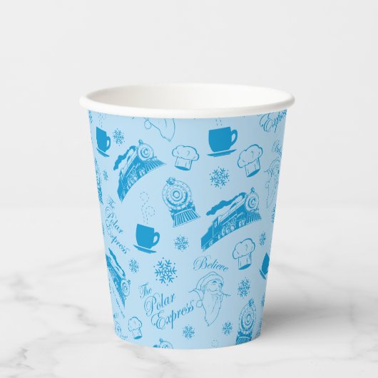 De politsexpressie | Blue Holiday Icon Patroon Papieren Bekers (Voorkant)
