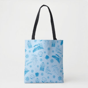 De politsexpressie   Blue Holiday Icon Patroon Tote Bag
