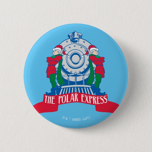 De politsexpressie | Elves met trein Ronde Button 5,7 Cm (Voorkant)