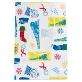 De politsexpressie | Kerstpictogram Patroon Medium Cadeauzakje (Achterkant)