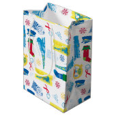 De politsexpressie | Kerstpictogram Patroon Medium Cadeauzakje (Achterkant Gekanteld)