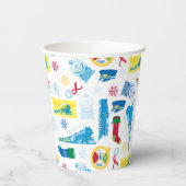 De politsexpressie | Kerstpictogram Patroon Papieren Bekers (Achterkant)