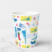 De politsexpressie | Kerstpictogram Patroon Papieren Bekers (Links)