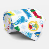 De politsexpressie | Kerstpictogram Patroon Stropdas (Opgerold)