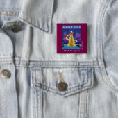De politsexpressie | Reiskunst Noordpool Vierkante Button 5,1 Cm (In situ)