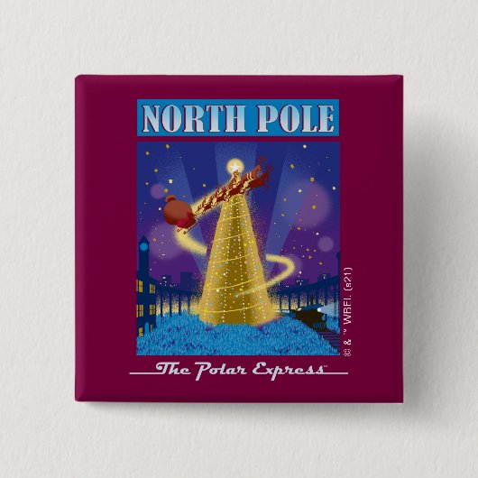 De politsexpressie | Reiskunst Noordpool Vierkante Button 5,1 Cm (Voorkant)