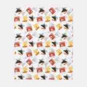 De politsexpressie | Retro Sticker Patroon Fleece Deken (Voorkant)