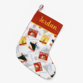 De politsexpressie | Retro Sticker Patroon Kleine Kerstsok (Voorkant (Hangend))