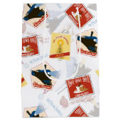 De politsexpressie | Retro Sticker Patroon Medium Cadeauzakje (Achterkant)